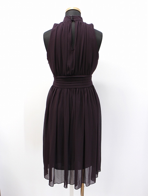 ジーナコレクション Gina Collection ギャザーデザイン ウエストマーク ノースリーブ ドレス ワンピース ストール付き サイズs グレープ レディース 019 ベクトルパーク