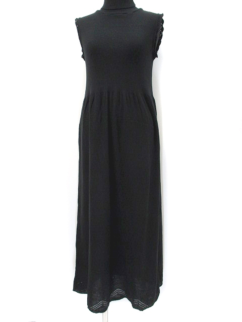 コムサデモード Comme Ca Du Mode コットン アクリル 混 タートルネック ノースリーブ ワンピース M ブラック レディース 019 ベクトルパーク