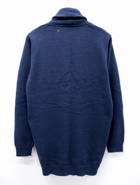 アナクロノーム Anachronorm ショールカラー ロング丈 ニット カーディガン 00 Xs 紺 ネイビー メンズ 019 ベクトルパーク