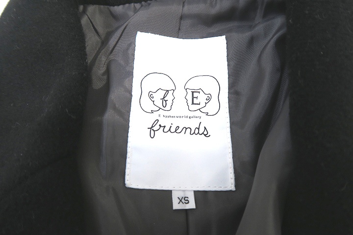 イーハイフンワールドギャラリー E Hyphen World Gallery フレンズ Friends チェスターコート Xs ブラック レディース 019 ベクトルパーク イーハイフンワールドギャラリー E Hyphen World Gallery フレンズ Friends チェスターコート Xs ブラック レディース 019 ベクトルパーク