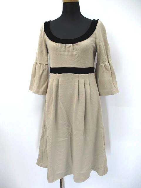 ストロベリーフィールズ Strawberry Fields ベロア 切り替え ウール ワンピース ベージュ レディース 019 ベクトルパーク