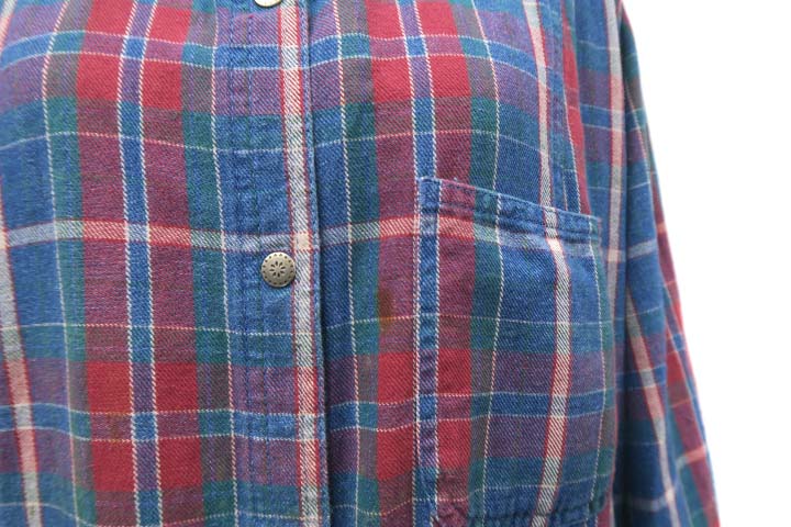 エルエルビーン L L Bean アメリカ製 ヴィンテージ スナップボタン シャツワンピース マキシ丈 8 Petite レディース 019 ベクトルパーク