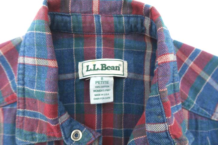 エルエルビーン L L Bean アメリカ製 ヴィンテージ スナップボタン シャツワンピース マキシ丈 8 Petite レディース 019 ベクトルパーク