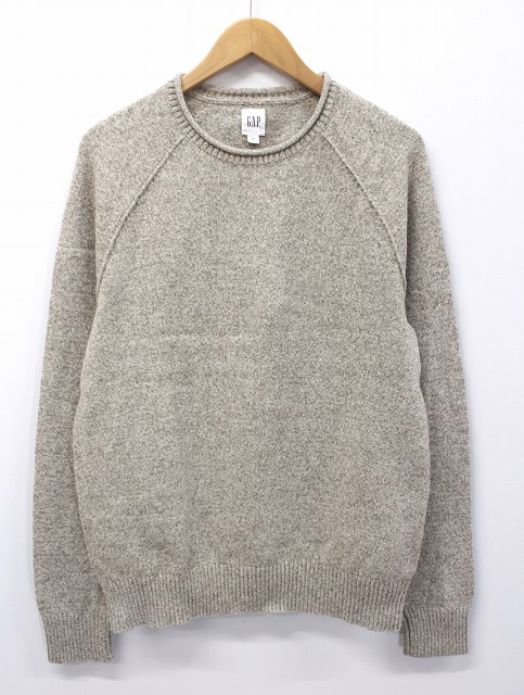 ギャップ Gap メリノウール混 クルーネック ニットセーター S ダークベージュ メンズ 019 ベクトルパーク