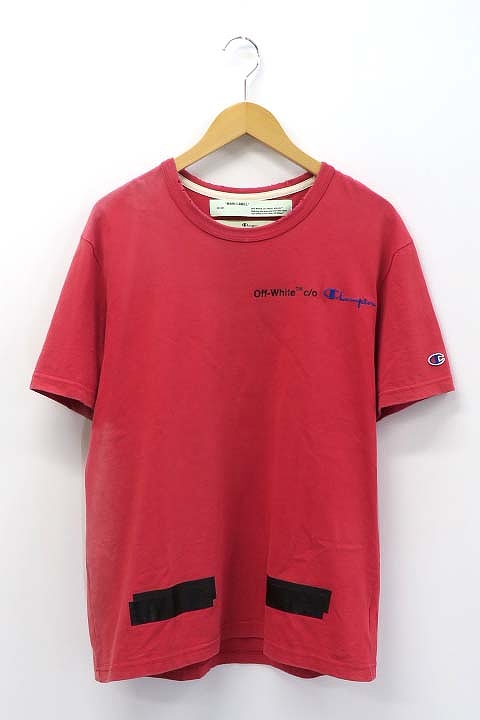 Off White Champion オフホワイト チャンピオン コラボ 18ss バッククロスアロー プリント 半袖 Tシャツ カットソー Xs 019 ベクトルパーク