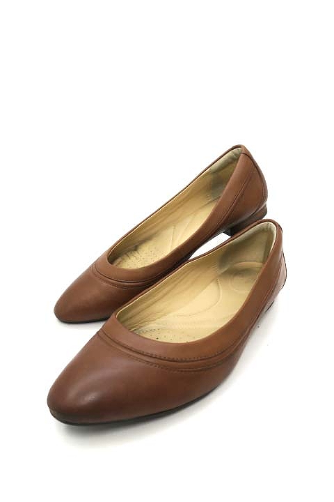 クラークス Clarks Loriann Jeni ロリアンジェニ 衝撃吸収 レザー フラットパンプス ぺたんこ シューズ ブラウン Uk4 D 23cm相当 レディース 019 ベクトルパーク