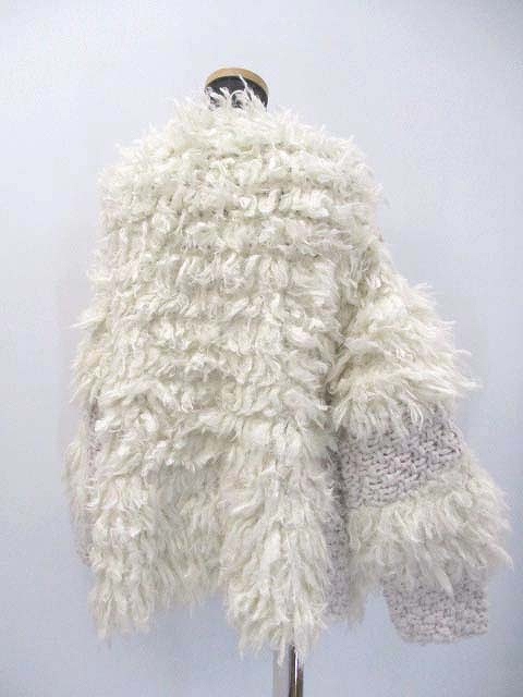 スナイデル Snidel 羊毛 ローゲージ 切り替え シャギー ニット ガウン F ホワイト レディース 019 ベクトルパーク