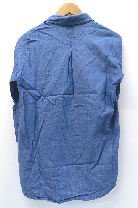 ビームスハート Beams Heart 七部丈 Vネック スキッパー フロントタック シャツ ブラウス ライト ブルー レディース 019 ベクトルパーク