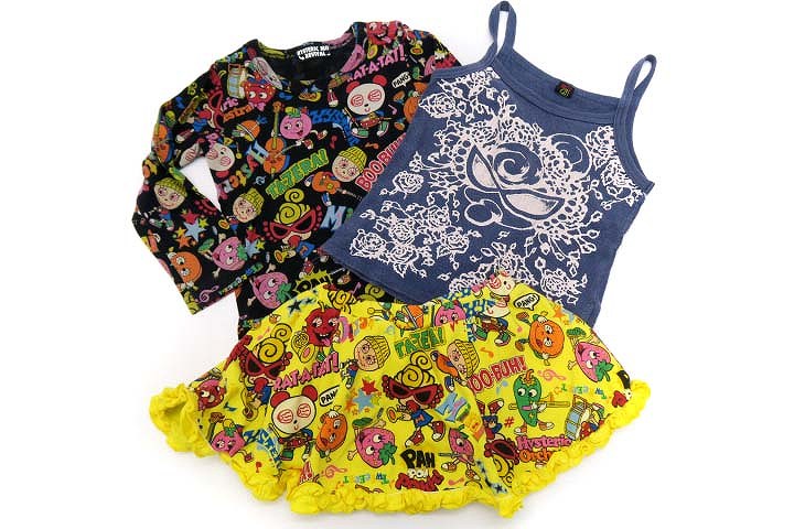 ヒステリックグラマー Hysteric Glamour 総柄 ヒスミニ ロングtシャツ ミニスカート ノースリーブカットソー 3点セット キッズ 019 ベクトルパーク ヒステリックグラマー Hysteric Glamour 総柄 ヒスミニ ロングtシャツ ミニスカート ノースリーブカットソー 3点セット キッズ 019 ベクトルパーク