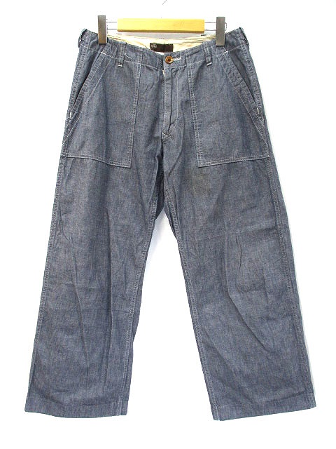 Fob コットン シャンブレー ワイドパンツ S ネイビーグレー メンズ 019 ベクトルパーク