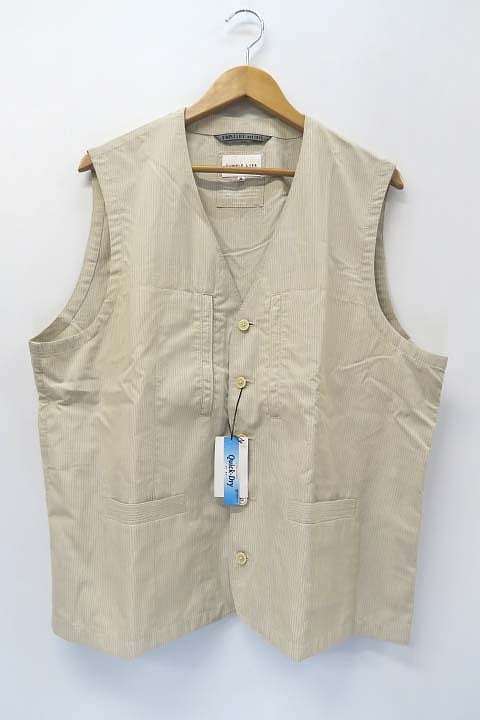 未使用品 レナウン シンプルライフ Simple Life 大きいサイズ 吸水 速乾 麻混 サマーベスト ジレ サンドベージュ 3l メンズ 019 ベクトルパーク