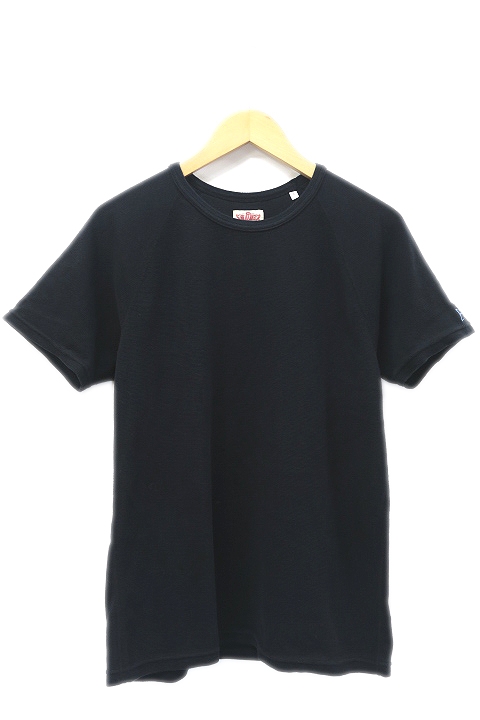 ハリウッドランチマーケット Hollywood Ranch Market H 刺繍 ラグランスリーブ ストレッチ フライス 半袖 Tシャツ 5 ブラック 黒 メンズ 019 ベクトルパーク