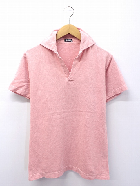 ドルモア Drumohr スキッパー ピケ 鹿の子 ポロシャツ M ピンク メンズ 019 ベクトルパーク