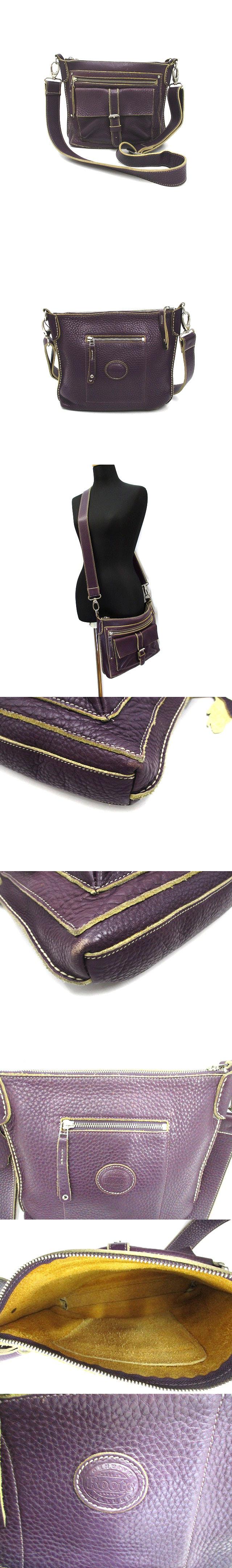 ヤフオク! Roots レザー ショルダーバッグ パープル レディ...