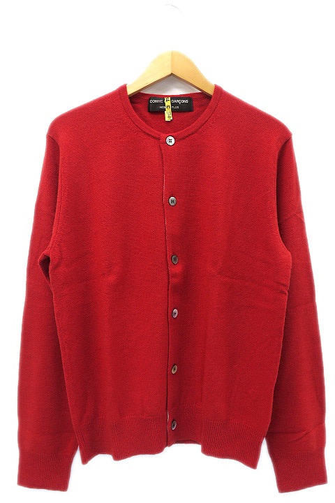 コムデギャルソンオムプリュス Comme Des Garcons Homme Plus 00aw ドッキングロック期 ウール混 クルーネック ニット カーディガン レッド 赤 メンズ 019 ベクトルパーク