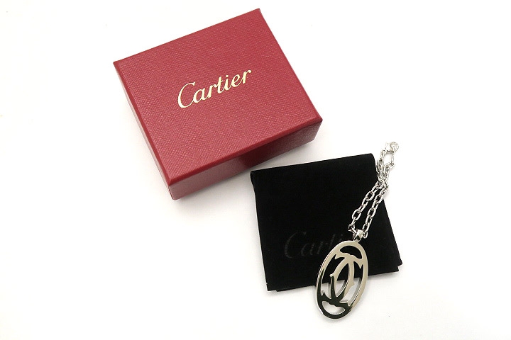 最適な材料 2C カルティエ double キーホルダー キーリング T1220148 C ノバク・ジョコビッチ カルティエ 箱付き Cartier キーホルダー 2Cキーリング チャーム
