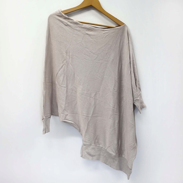 ブラック バイ マウジー Black By Moussy アシンメトリー オフショルダー レーヨンニットチュニック トップス グレー F レディース 019 ベクトルパーク