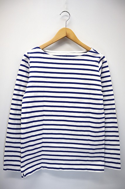 無印良品 良品計画 ボートネック ボーダー 長袖 シャツ ロンt L ホワイト ブルー レディース 019 ベクトルパーク