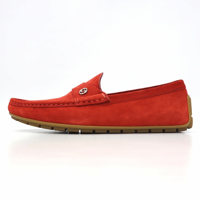 グッチ Gucci イタリア製 スエード ドライビングシューズ ローファー 7 5 Red 赤 メンズ 019 ベクトルパーク