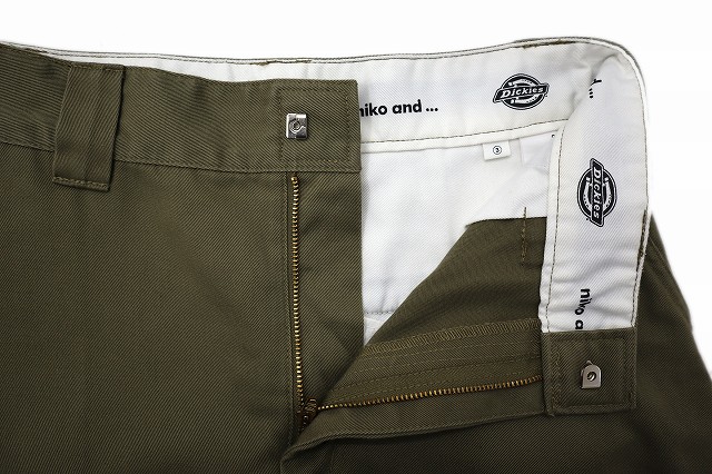 ニコアンド Niko And Dickies ディッキーズ 別注 ハイウエスト チノ ワイド パンツ ガウチョ M カーキ ベージュ レディース 019 ベクトルパーク