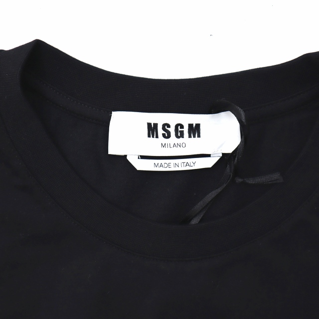 未使用品 エムエスジーエム MSGM 2020SS クルーネック ロゴ プリント 半袖 Tシャツ M BLACK(ブラック) 国内正規品