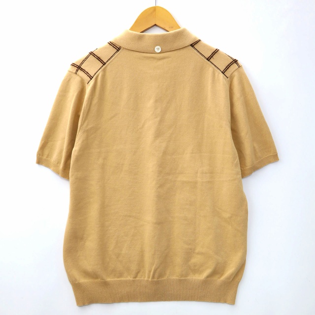 マルニ MARNI 半袖 チェック ニット ポロシャツ 48(M) BEIGE(ベージュ 