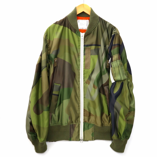 sacai kaws 直さ MA1 CAMOUFLAGE サイズ1