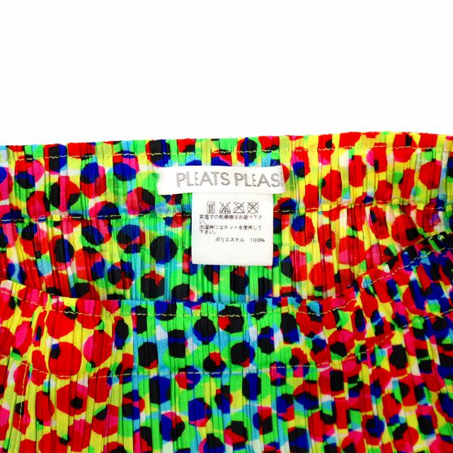 プリーツプリーズ PLEATS PLEASE マルチカラー ドット プリーツ ひざ丈  