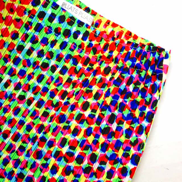 プリーツプリーズ PLEATS PLEASE マルチカラー ドット プリーツ ひざ丈  