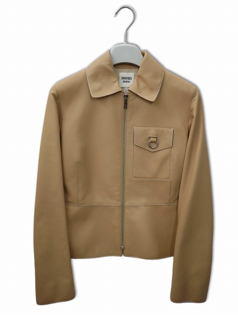 エルメス HERMES 2023SS 山羊革 ゴートレザー ジップ スウィングトップ 