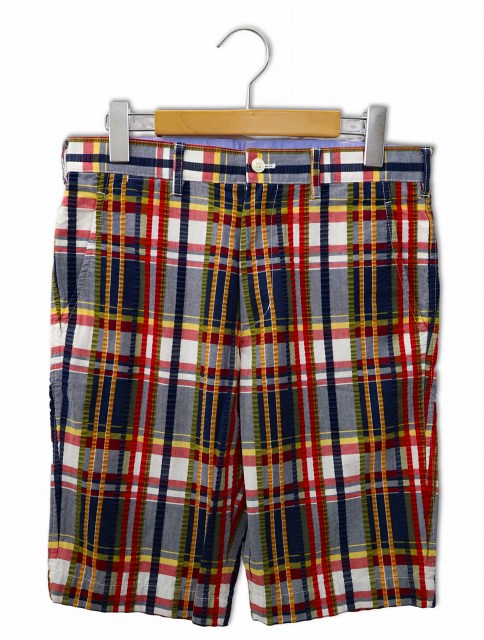 コムデギャルソン レッド タータンチェック ハーフパンツ XS COMME des