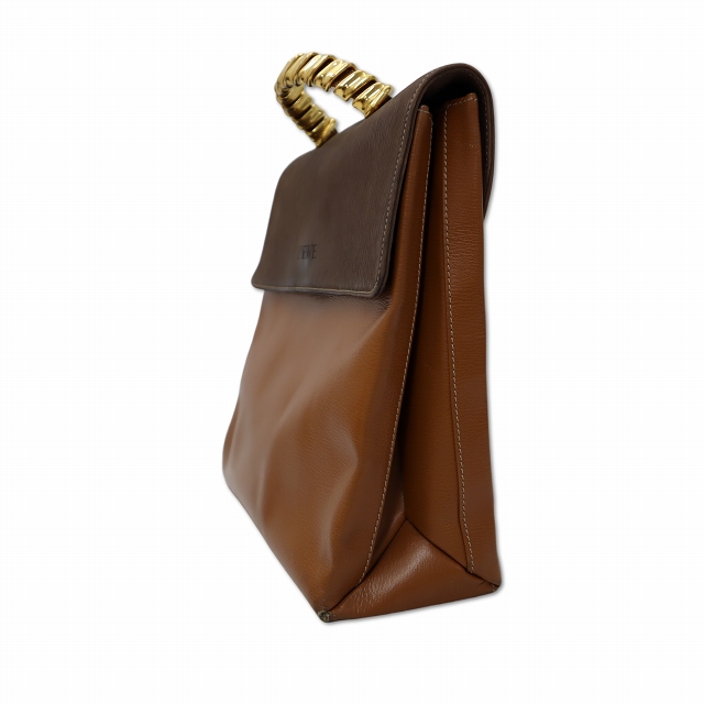 ロエベ LOEWE ヴィンテージ ベラスケス レザー ハンドバッグ ブラウン