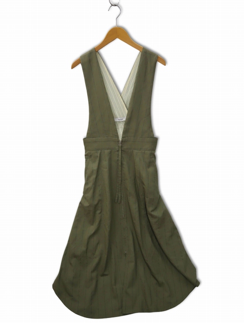 ウジョー Ujoh ピンストライプ ジャンパースカート 3 KHAKI(カーキ  