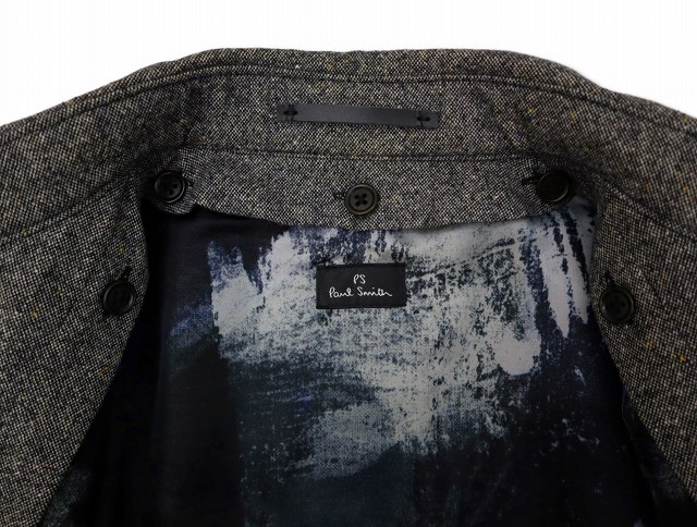 ピーエスポールスミス PS Paul Smith ライナー付 ツイード 