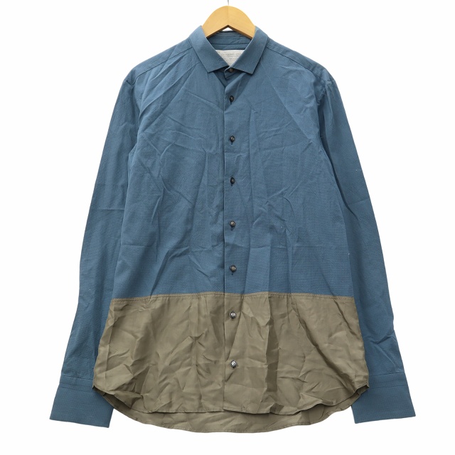 カラー kolor 13WCM-B04114 レギュラーカラー 長袖 ドッキング シャツ 