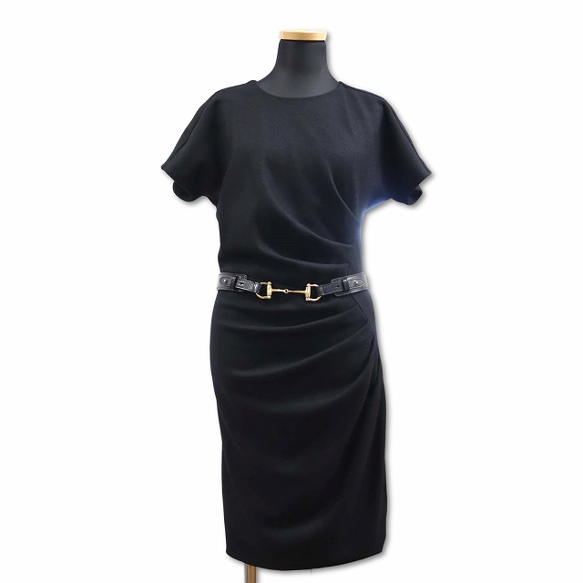 未使用品 グッチ GUCCI 271395 ビット レザーベルト付き ドレープ  