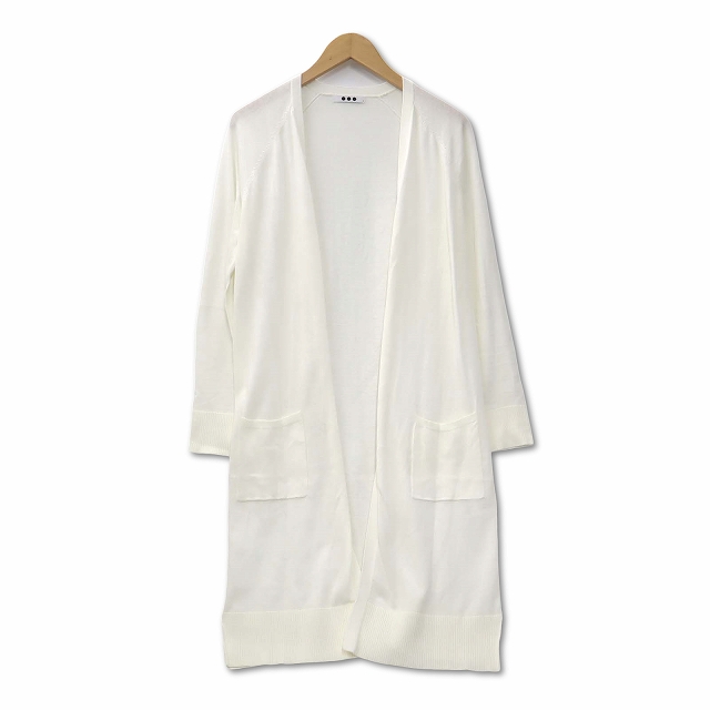 スリードッツ three dots 薄手 トッパー ロングカーディガン ホワイト  