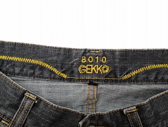 ゲッコー GEKKO 8010 月光 PT95-01 バナナデニムパンツ 33 ブラック