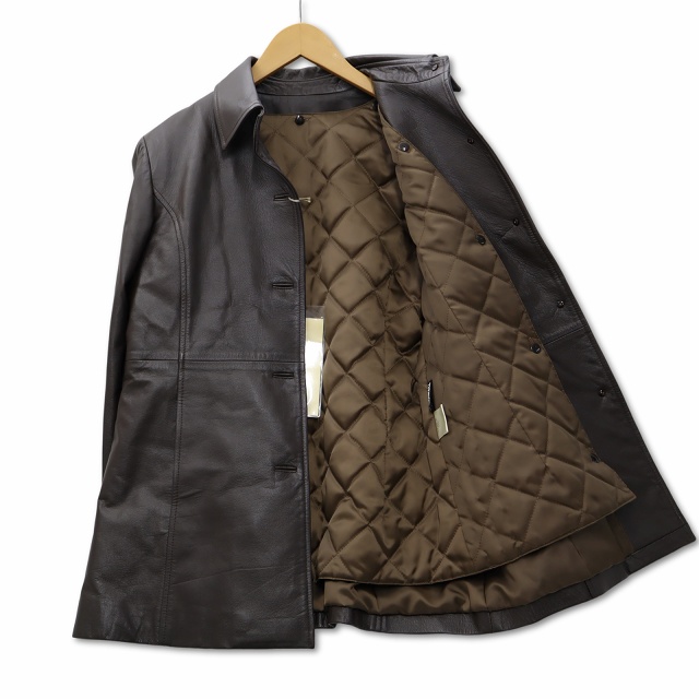 ★AGNONA アニオナ カーフレザー ベスト ジャケット 48 L ブラウン ☆AGNONA アニオナ カーフレザー ベスト ジャケット 48 L ブラウン