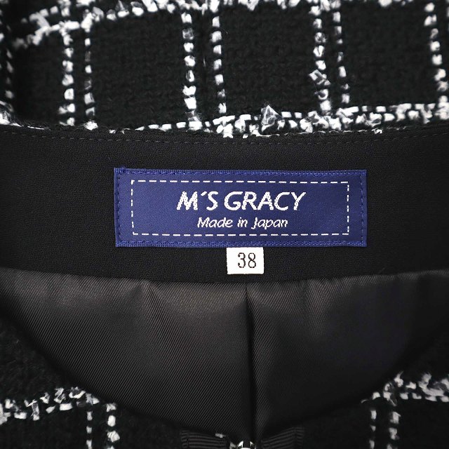 未使用品 エムズグレイシー M'S GRACY グラフチェック ツイード ノー