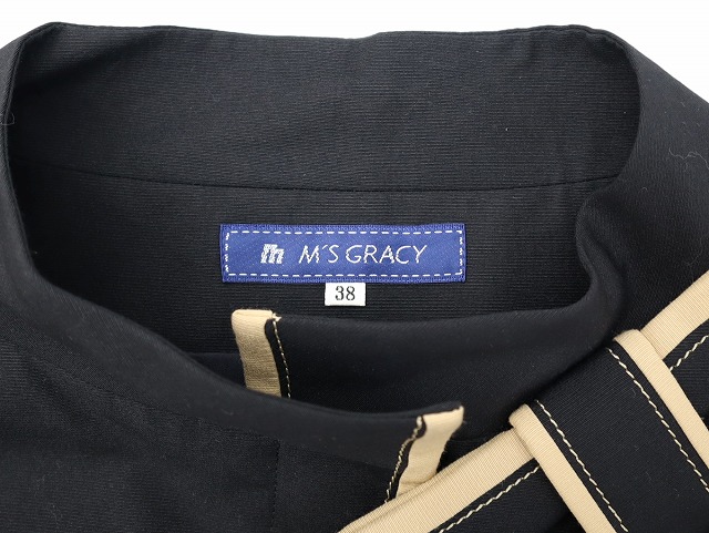未使用品 エムズグレイシー M'S GRACY スタンドカラー 比翼