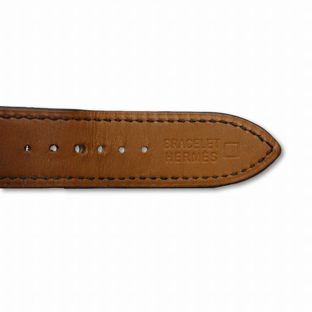 エルメス HERMES 20mm クロコ型押し バンド ベルト BLACK
