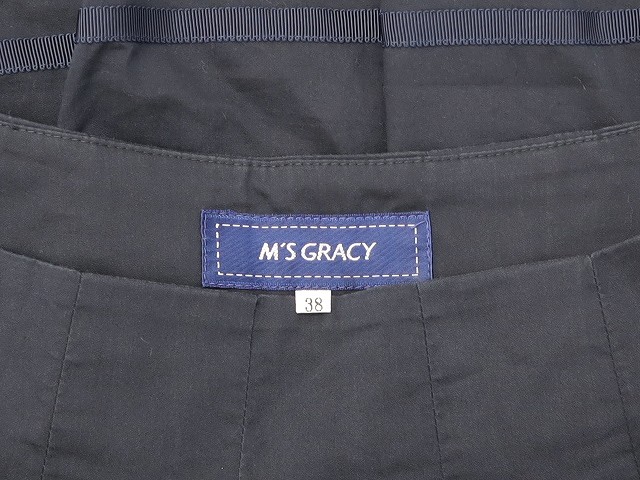 M's GRACY ネイビー デニム チュールスカート 38
