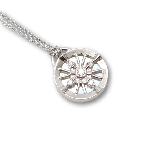 未使用品 ミキモト MIKIMOTO K18 0.09ct ホワイトゴールド 