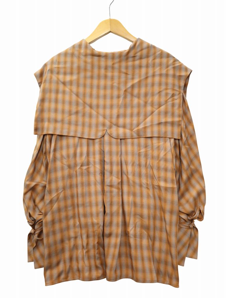 未使用品 マメクロゴウチ Mame Kurogouchi Linen Mix Ombre Check 