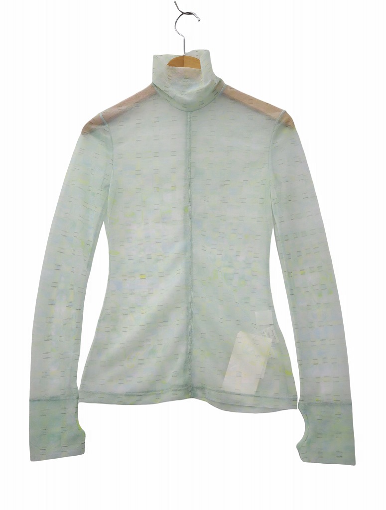 未使用品 マメクロゴウチ Mame Kurogouchi Marble Printed Plaid Sheer 