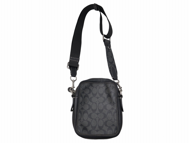 コーチ COACH シグネチャー PVCレザー ショルダーバッグ BLACK