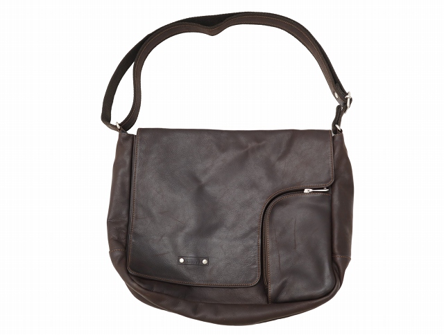 Jean Louis FOURES ジャンルイフレ レザー ショルダーバッグ BROWN 