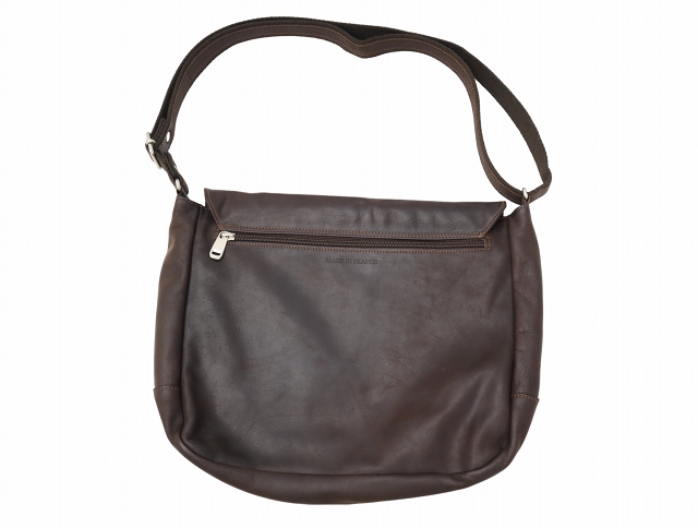 Jean Louis FOURES ジャンルイフレ レザー ショルダーバッグ BROWN 