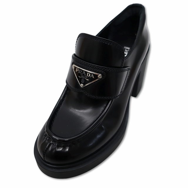 プラダ】レザー ハイヒールローファーウィメンズ